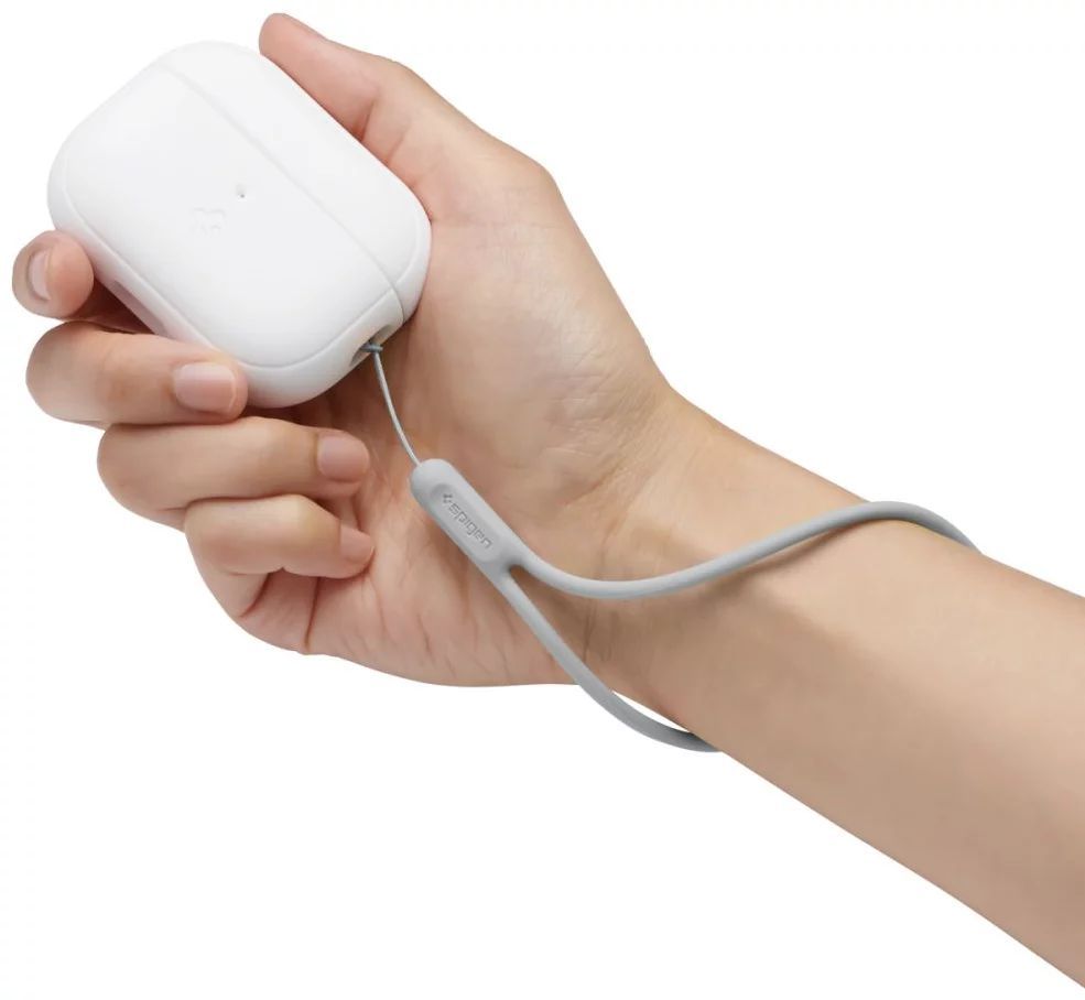 Spigen Case Silicone Fit White + Strap AirPods Pro (2nd Gen) Grey Spigen Case Silicone Fit White + Strap AirPods Pro (2nd Gen) Grey