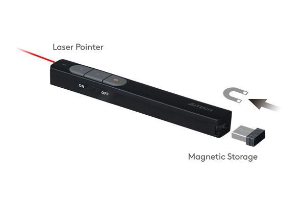 A4-Tech LP15 Wireless Presenter Red Laser Black A4-Tech LP15 Wireless Presenter Red Laser Black