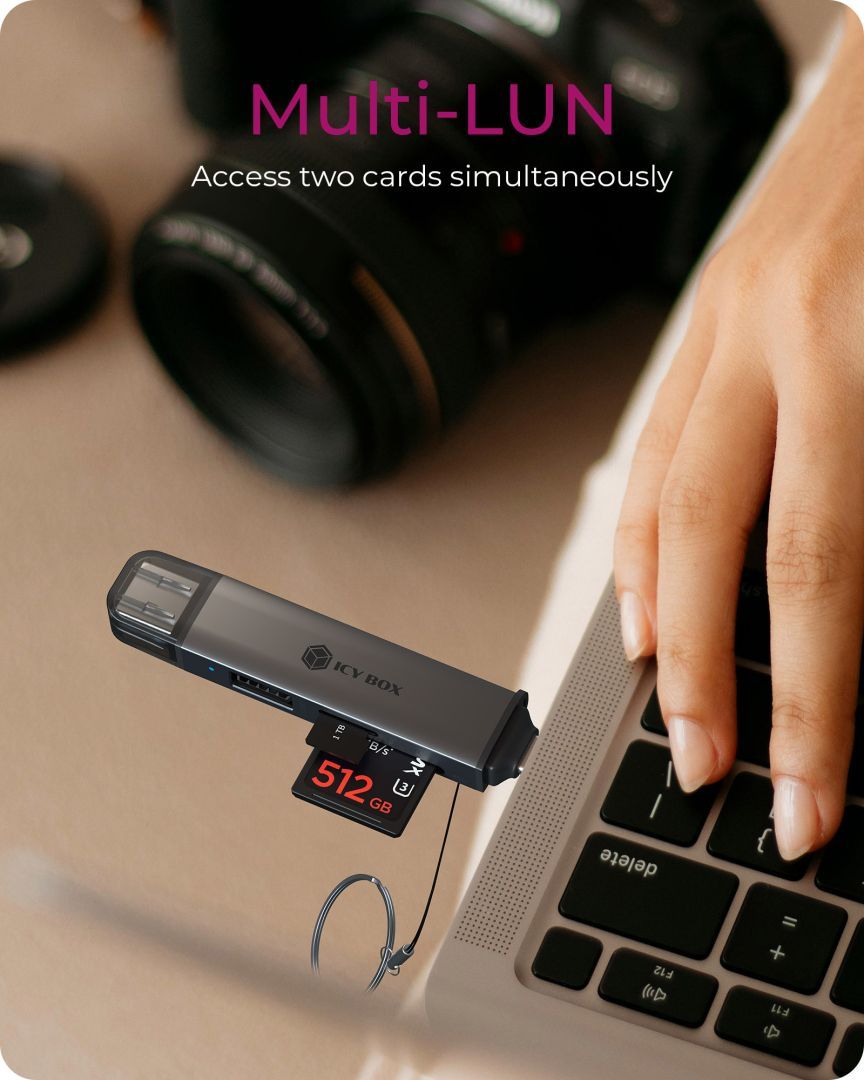 Raidsonic IcyBox IB-CR203-CU3 3-in-1 Card Reader Black Raidsonic IcyBox IB-CR203-CU3 3-in-1 Card Reader Black