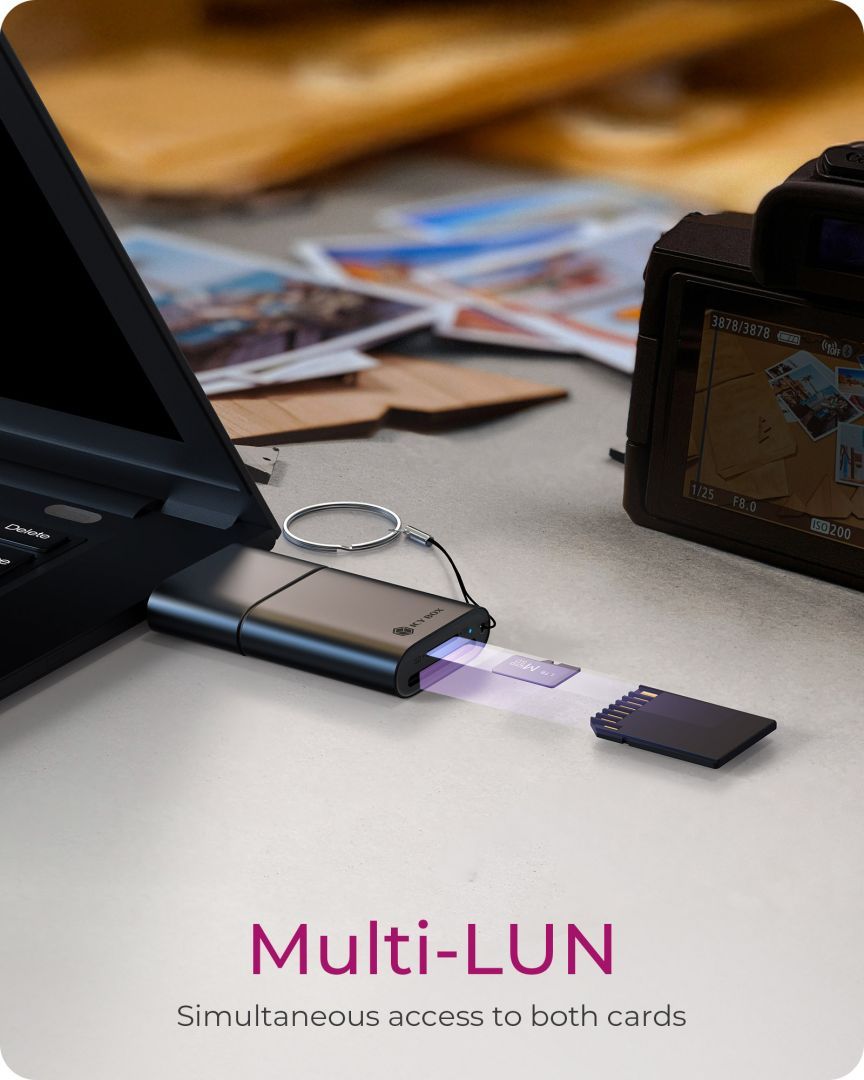 Raidsonic IcyBox IB-CR204-CU3 2-in-1 Card Reader Black