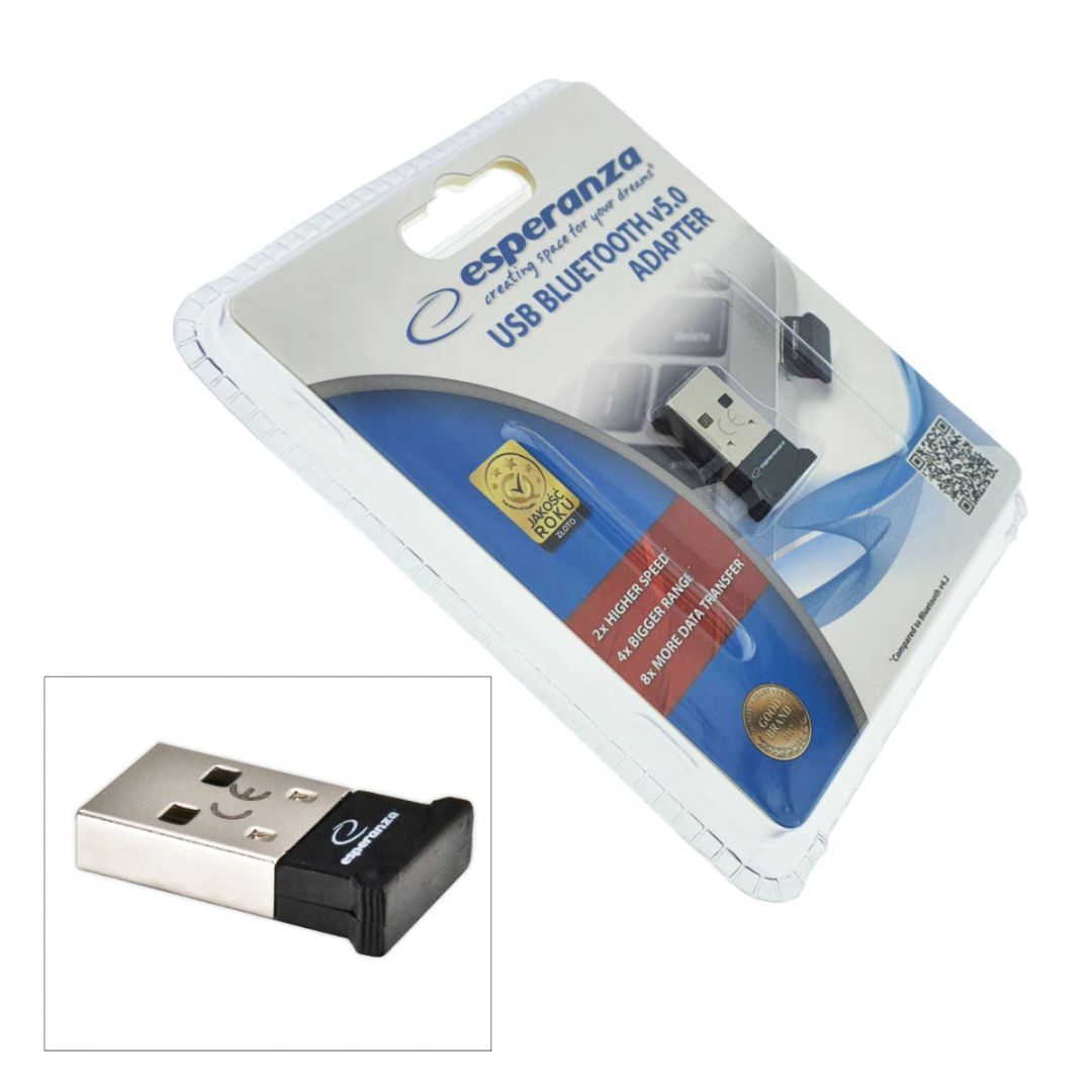 Esperanza EA160 Bluetooth 5.0 USB Adapter Black Esperanza EA160 Bluetooth 5.0 USB Adapter Black