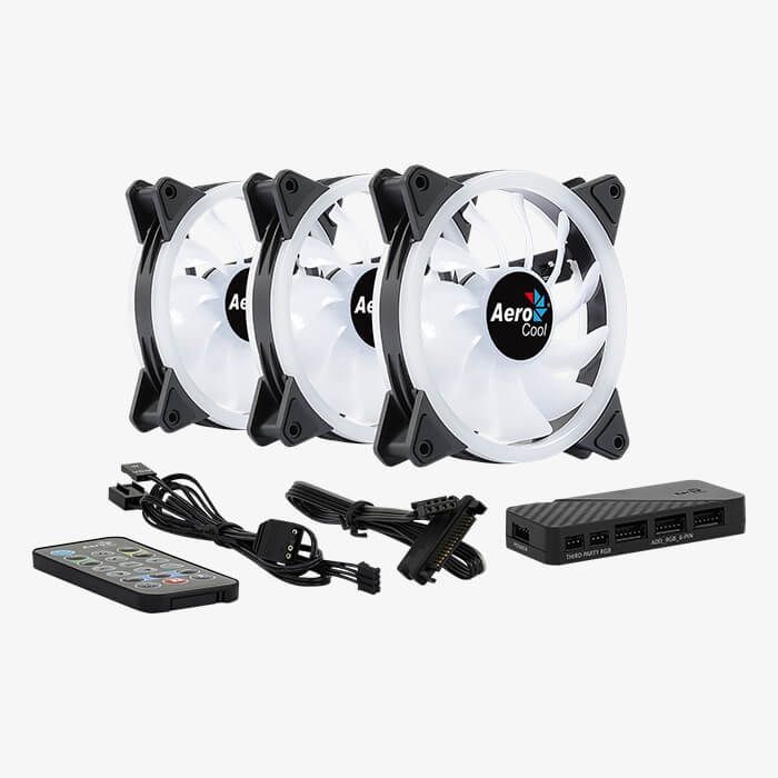 Aerocool Duo 12 Pro 12CM ARGB FANS Aerocool Duo 12 Pro 12CM ARGB FANS