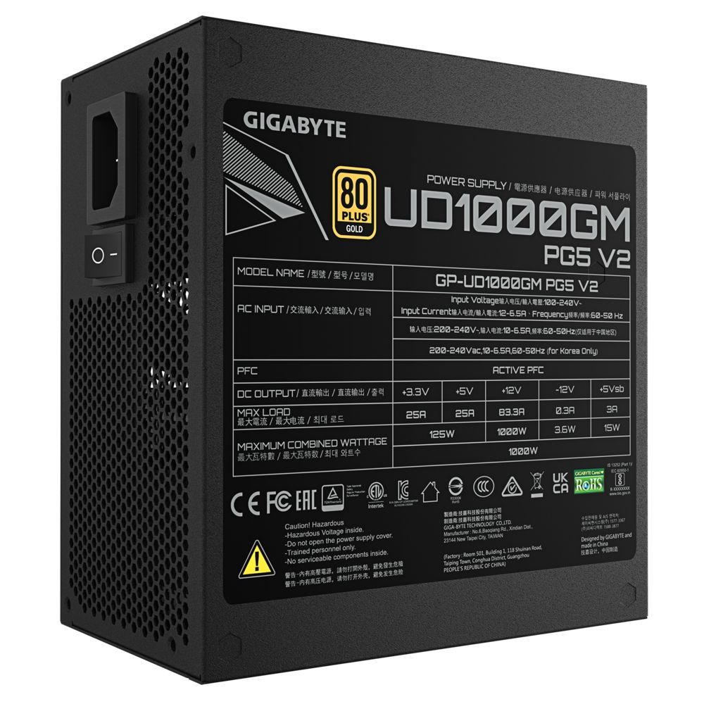 Gigabyte 1000W 80+ Gold UD1000GM PG5 V2 Gigabyte 1000W 80+ Gold UD1000GM PG5 V2