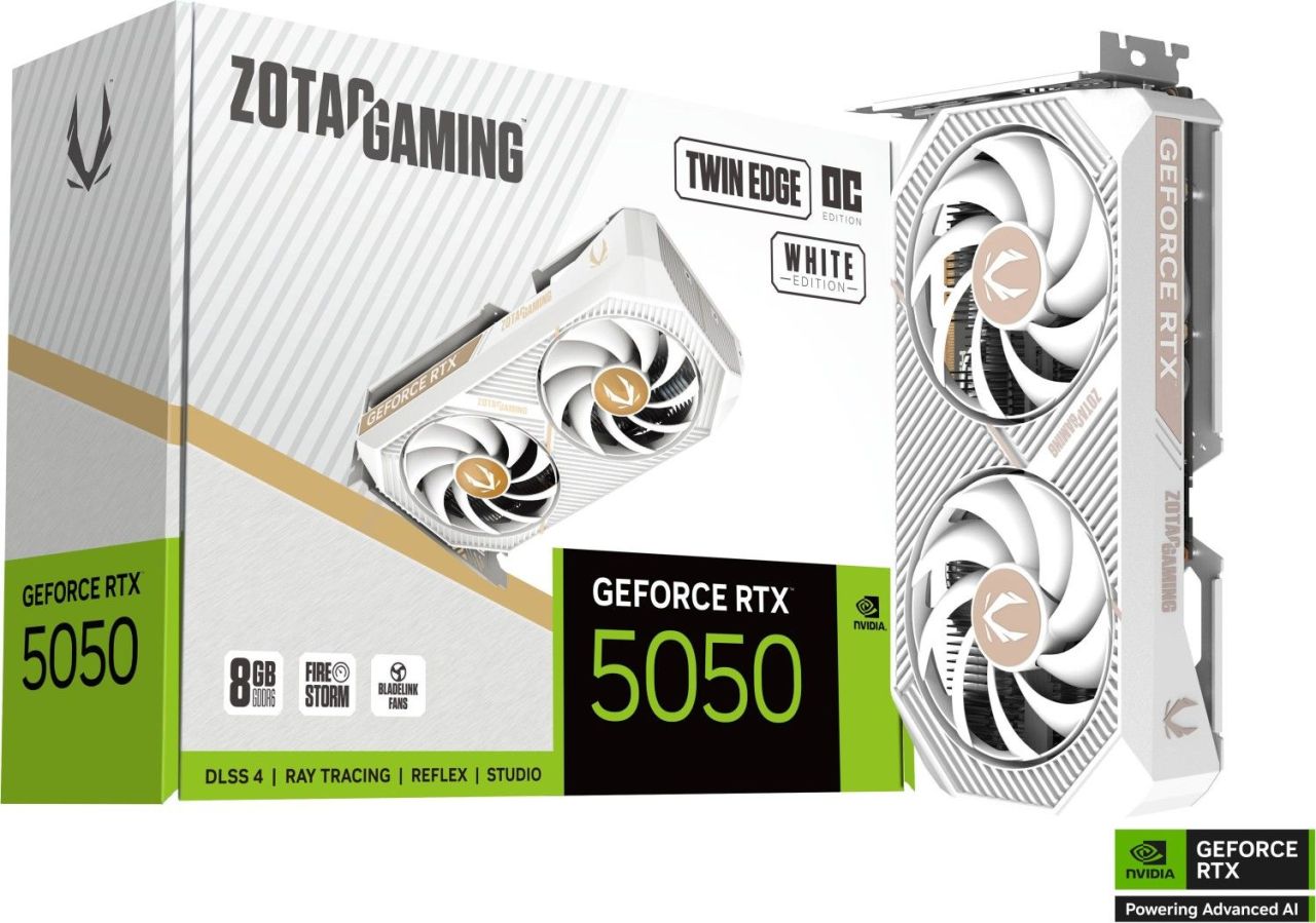 Zotac GeForce RTX5050 8GB DDR6 Twin Edge OC White Zotac GeForce RTX5050 8GB DDR6 Twin Edge OC White