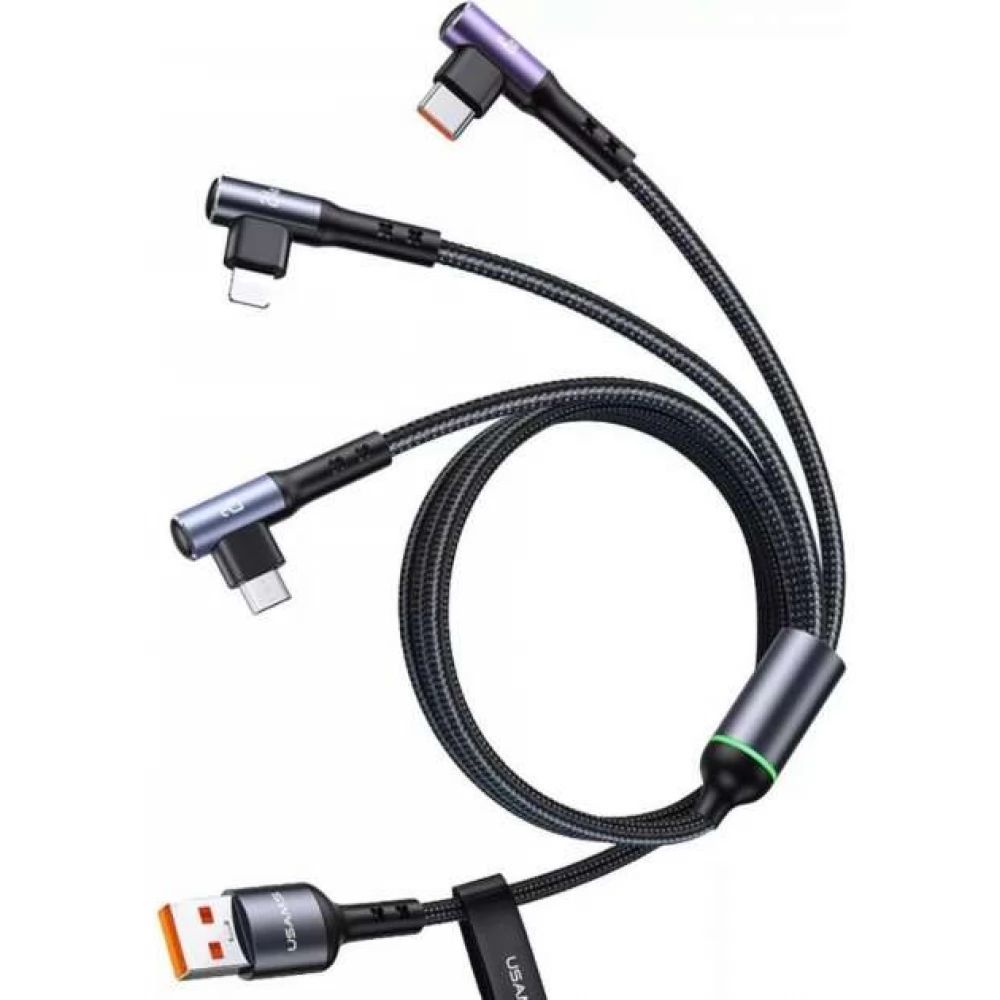 Usams USB-A to USB-C, Lightning, microUSB male/male cable 1,2m Black Usams USB-A to USB-C, Lightning, microUSB male/male cable 1,2m Black