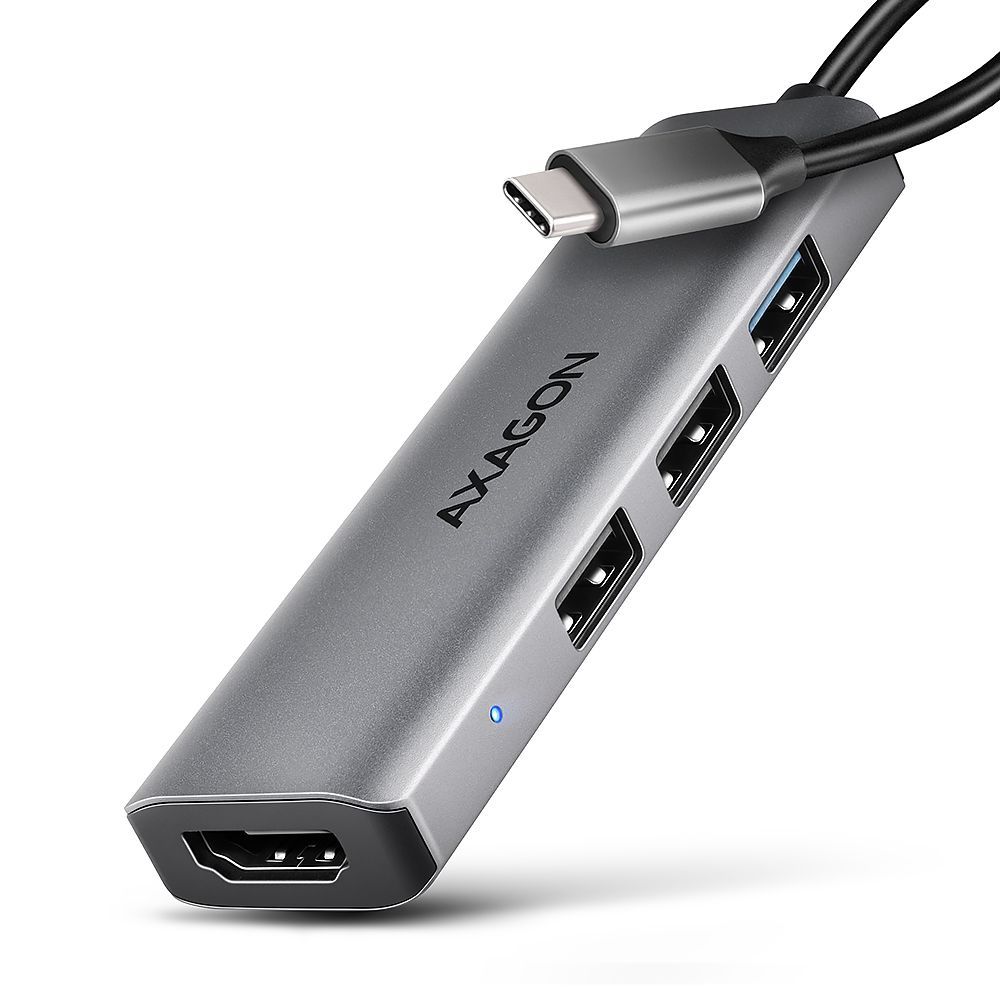 AXAGON HMC-H3A USB-C 5Gbps Starter 4in1 hub Silver AXAGON HMC-H3A USB-C 5Gbps Starter 4in1 hub Silver