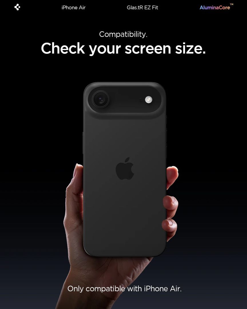 Spigen Glass tR EZ Fit for iPhone Air 2 Pack Transparency Spigen Glass tR EZ Fit for iPhone Air 2 Pack Transparency