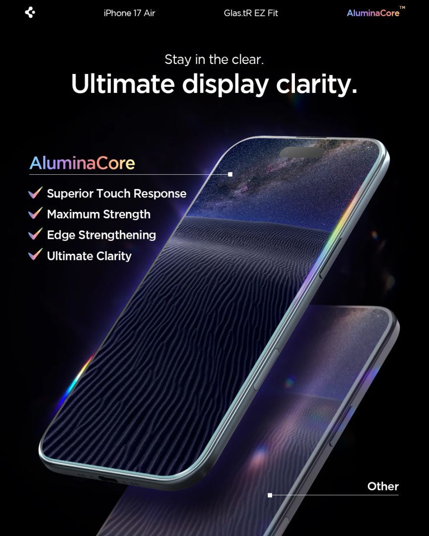 Spigen Glass tR EZ Fit for iPhone Air 2 Pack Transparency Spigen Glass tR EZ Fit for iPhone Air 2 Pack Transparency