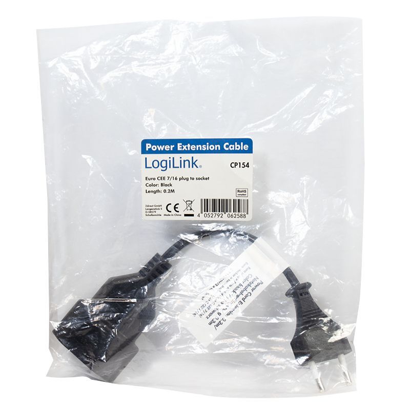 Logilink Hálózati Hosszabbító 0,2m Black Logilink Hálózati Hosszabbító 0,2m Black