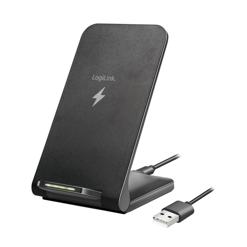 Logilink PA0315RF Smartphone stand with wireless charging function Black