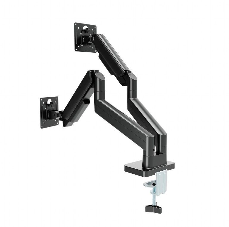 Gembird Desk mounted adjustable double monitor arm 17"-32" Black