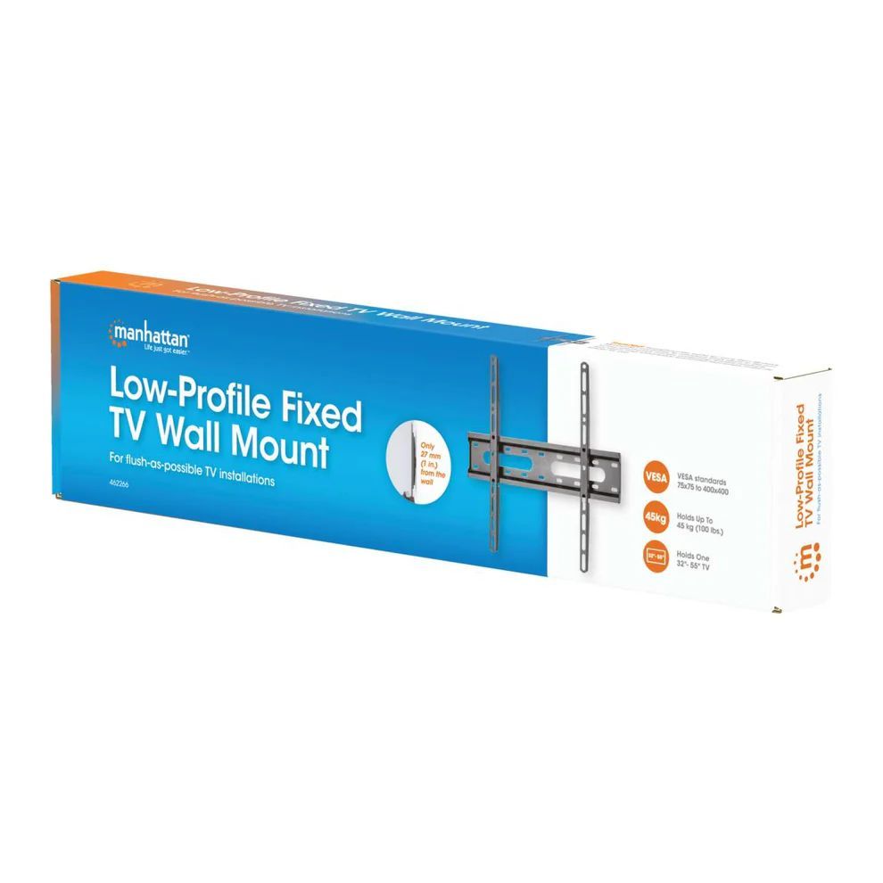 Manhattan Low-Profile Fixed TV Wall Mount 32"-55" Black