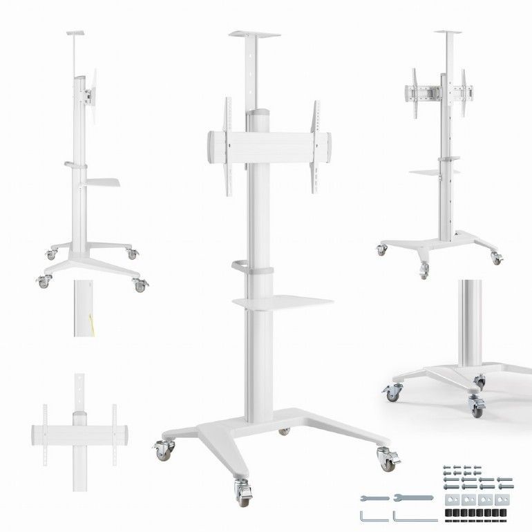 Gembird TVS-70T-02-W Aluminum TV floor stand with caster wheels 37"-70" White Gembird TVS-70T-02-W Aluminum TV floor stand with caster wheels 37"-70" White