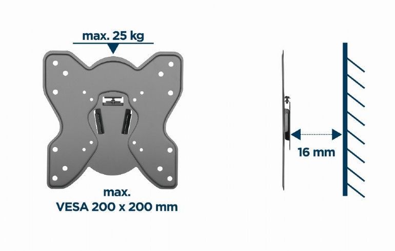 Gembird WM-42F-03 TV Wall Mount 23"-42" Black Gembird WM-42F-03 TV Wall Mount 23"-42" Black