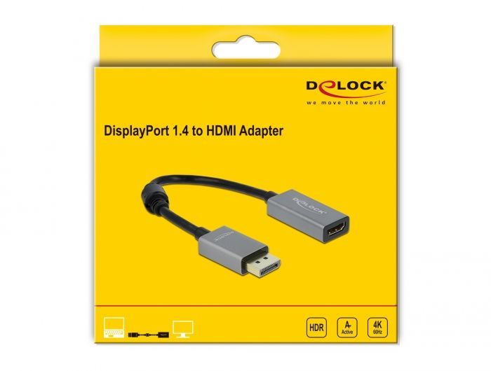 DeLock Active DisplayPort 1.4 to HDMI Adapter 4K 60 Hz (HDR) DeLock Active DisplayPort 1.4 to HDMI Adapter 4K 60 Hz (HDR)