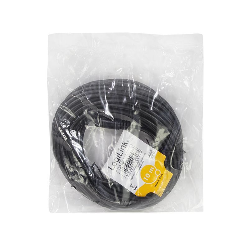 Logilink 3.5mm 3-Pin/M to 3.5mm 3-Pin/F audi cable 10m Black Logilink 3.5mm 3-Pin/M to 3.5mm 3-Pin/F audi cable 10m Black