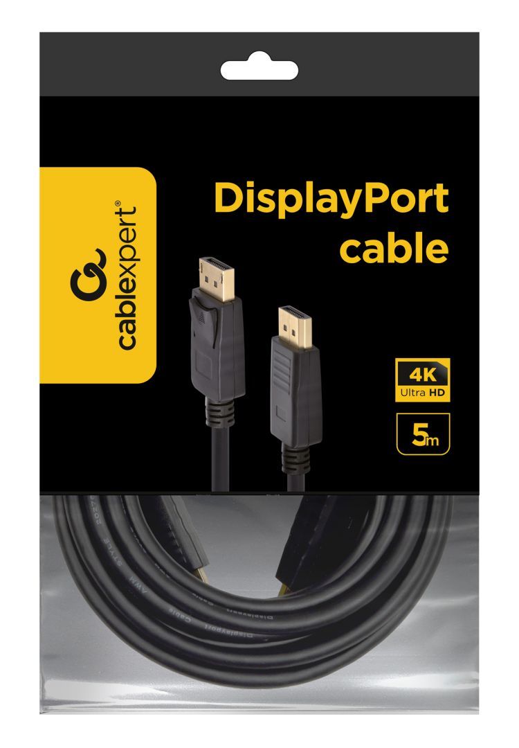 Gembird DisplayPort 1.2 - DisplayPort 1.2 M/M 4K cable 5m Black Gembird DisplayPort 1.2 - DisplayPort 1.2 M/M 4K cable 5m Black