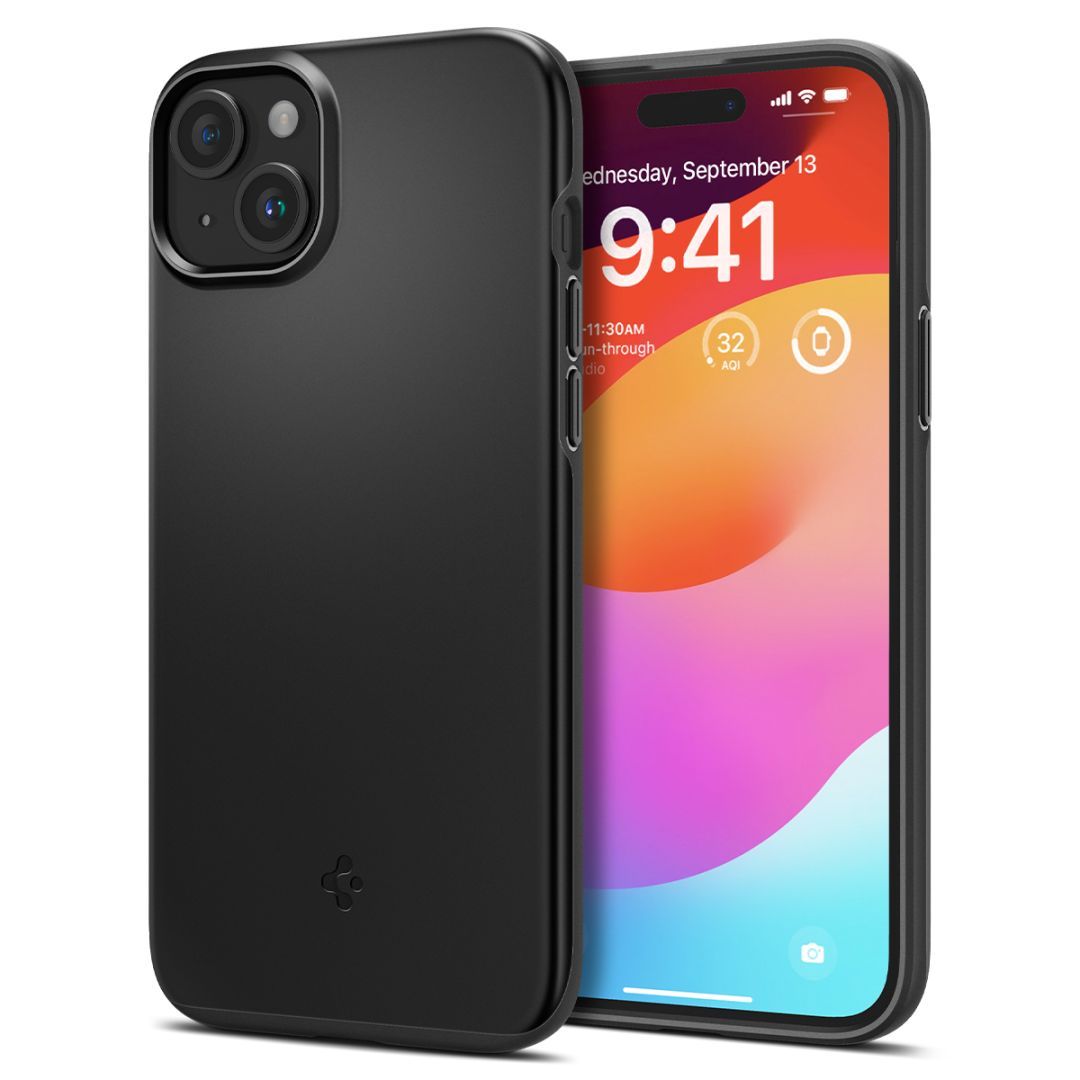 Spigen iPhone 15 Case Thin Fit Black Spigen iPhone 15 Case Thin Fit Black