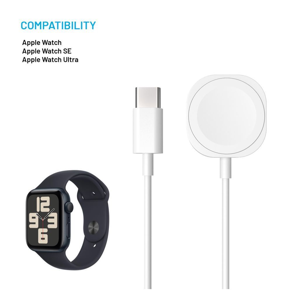 FIXED USB-C Charging Kábel Apple Watch, fehér
