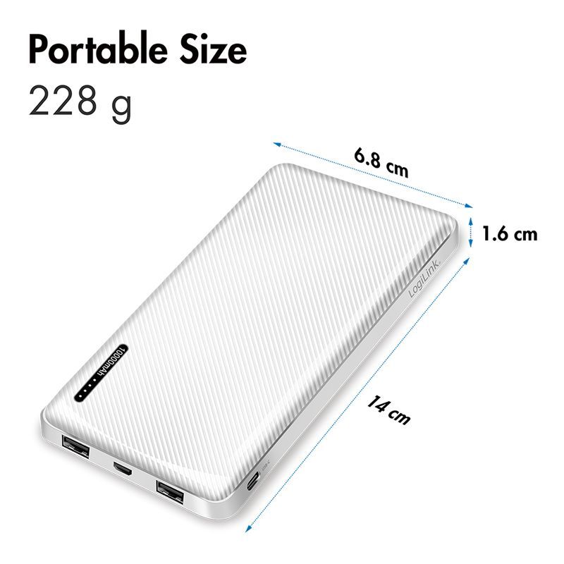 Logilink PowerBank 10000 mAh White Logilink PowerBank 10000 mAh White
