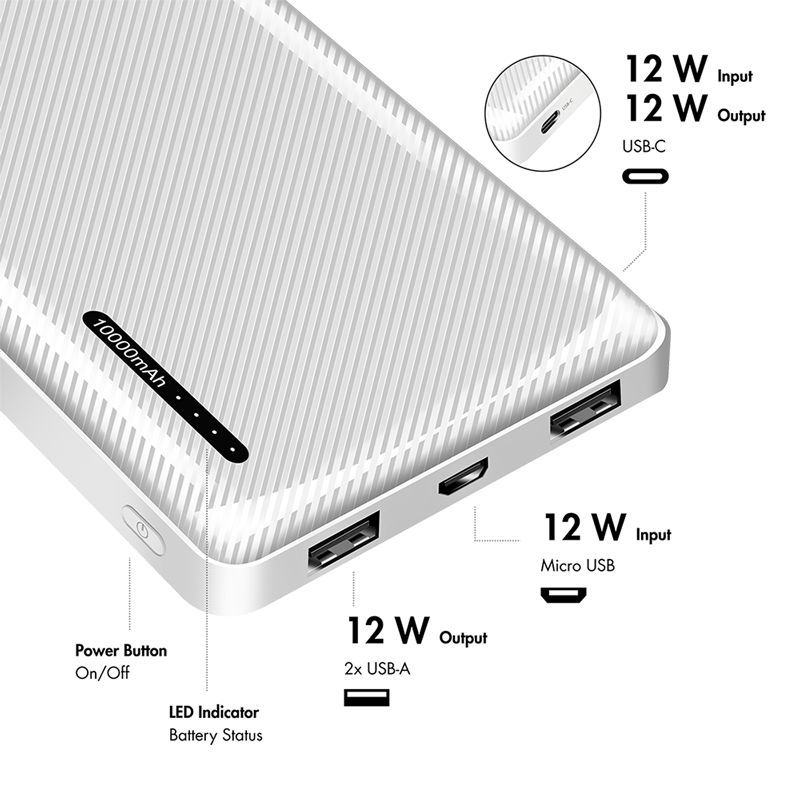 Logilink PowerBank 10000 mAh White Logilink PowerBank 10000 mAh White