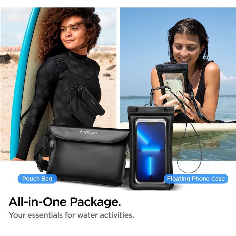 Spigen Aqua Shield WaterProof Floating Case + WaterProof Waist Bag A621 Set Black Spigen Aqua Shield WaterProof Floating Case + WaterProof Waist Bag A621 Set Black