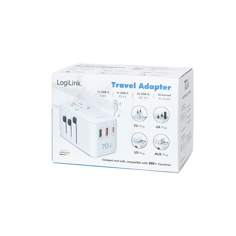 Logilink PA0357 Universal travel power supply White Logilink PA0357 Universal travel power supply White