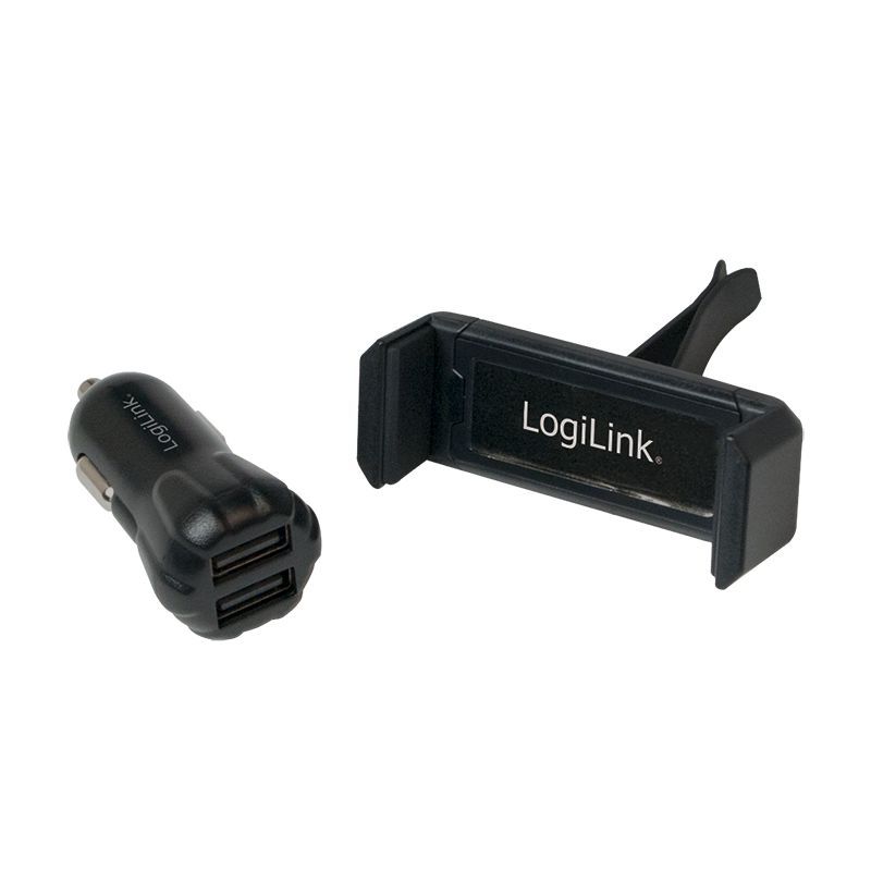 Logilink PA0133 USB car charger + mobile holder Black Logilink PA0133 USB car charger + mobile holder Black
