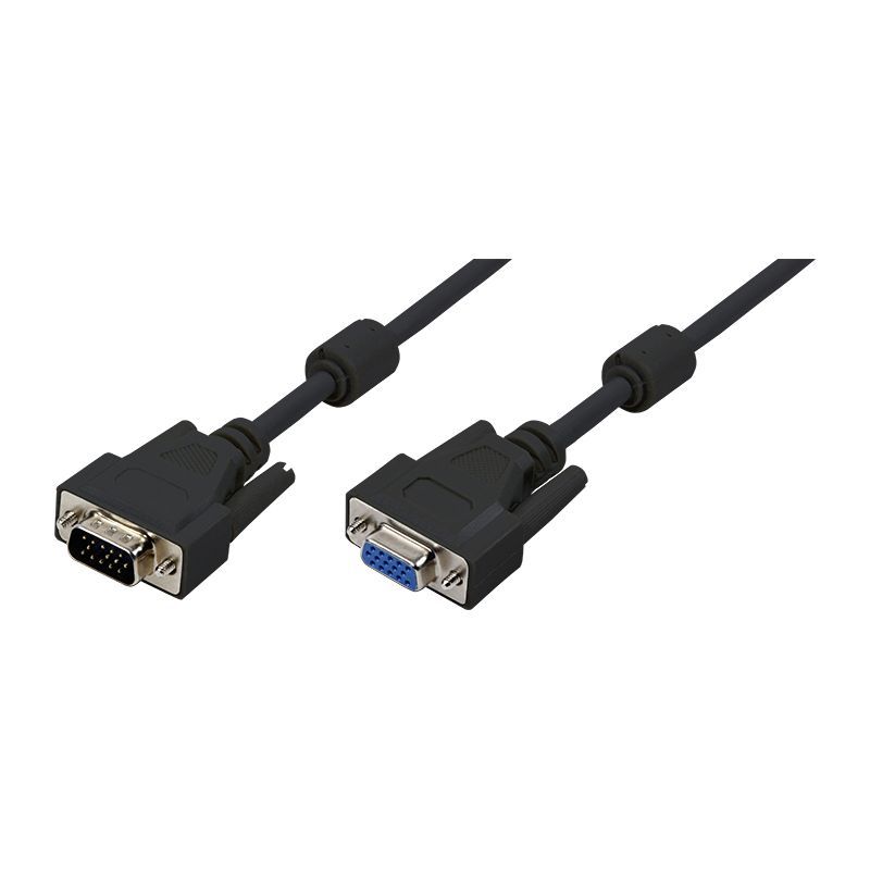 Logilink HD15/M to HD15/F VGA cable 5m Black Logilink HD15/M to HD15/F VGA cable 5m Black