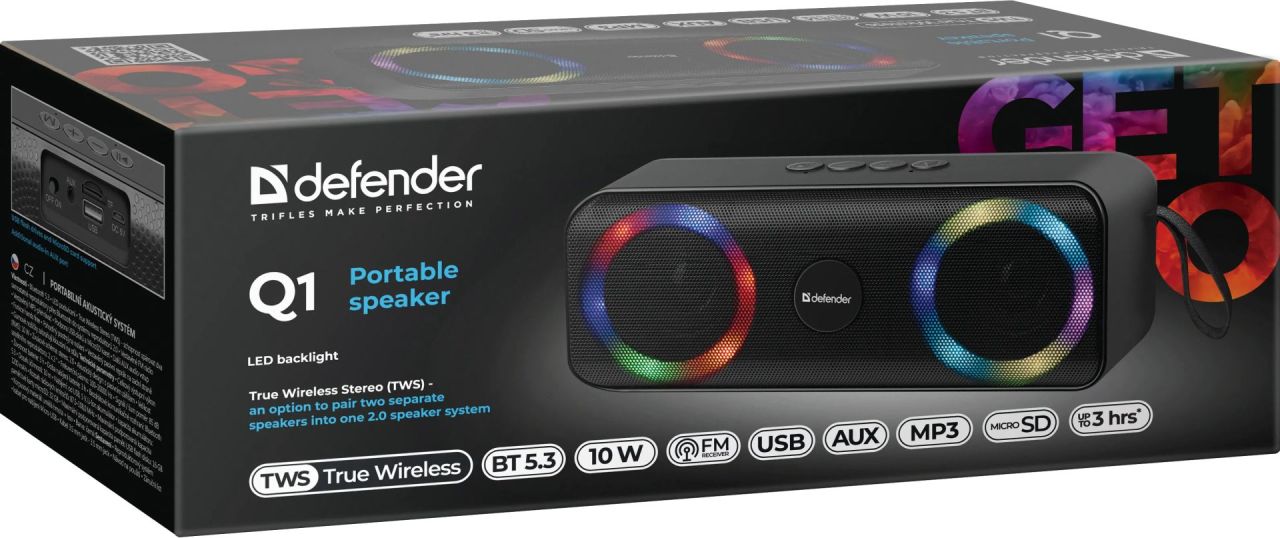 Defender Q1 Bluetooth Speaker Black Defender Q1 Bluetooth Speaker Black