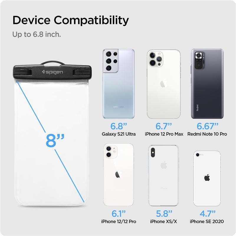 Spigen A601 Waterproof Phone Case 2 Pack, clear Spigen A601 Waterproof Phone Case 2 Pack, clear