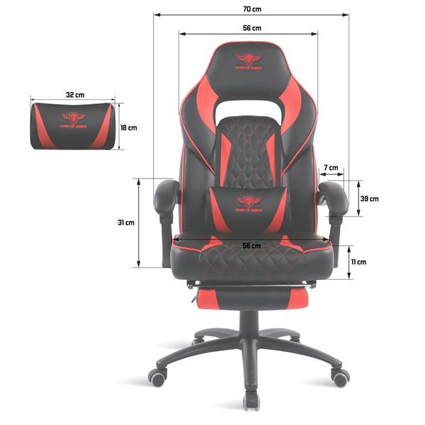 Spirit Of Gamer Mustang Gaming Chair Black/Red Spirit Of Gamer Mustang Gaming Chair Black/Red