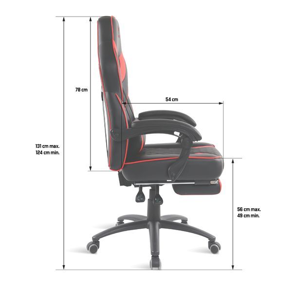 Spirit Of Gamer Mustang Gaming Chair Black/Red Spirit Of Gamer Mustang Gaming Chair Black/Red