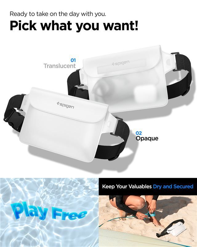 Spigen Aqua Shield WaterProof Waist Bag A620 2 Pack Snow White Spigen Aqua Shield WaterProof Waist Bag A620 2 Pack Snow White