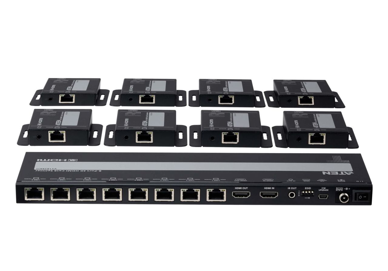 ATEN VS1828KIT 8-Port 4K HDMI Cat 6 Splitter with Receivers ATEN VS1828KIT 8-Port 4K HDMI Cat 6 Splitter with Receivers