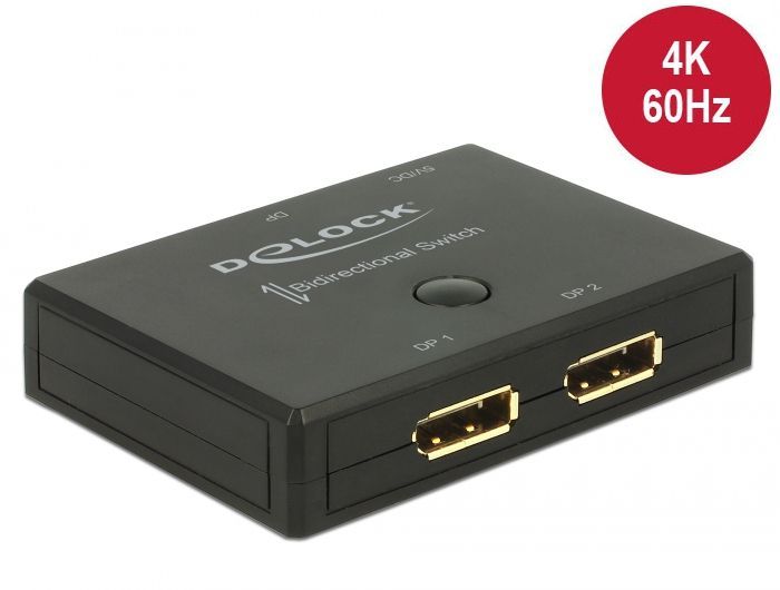 DeLock Displayport 2 - 1 Switch bidirectional 4K 60 Hz DeLock Displayport 2 - 1 Switch bidirectional 4K 60 Hz