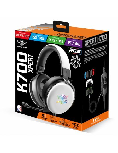 Spirit Of Gamer XPERT H700 Headset Dark White Spirit Of Gamer XPERT H700 Headset Dark White