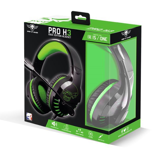 Spirit Of Gamer PRO-H3 Xbox One/Series X/S Headset Black/Green Spirit Of Gamer PRO-H3 Xbox One/Series X/S Headset Black/Green