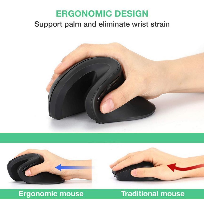 EQuip Vertical Ergonomic Wired Mouse Black