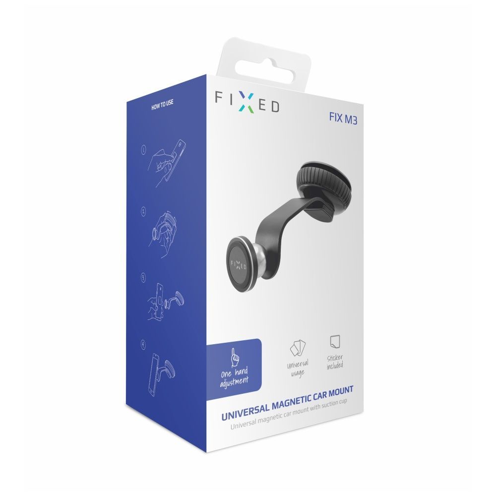 FIXED Univerzális mágneses fix3 mobiltelefontartó ragasztós tapadókoronggal, fekete FIXED Univerzális mágneses fix3 mobiltelefontartó ragasztós tapadókoronggal, fekete