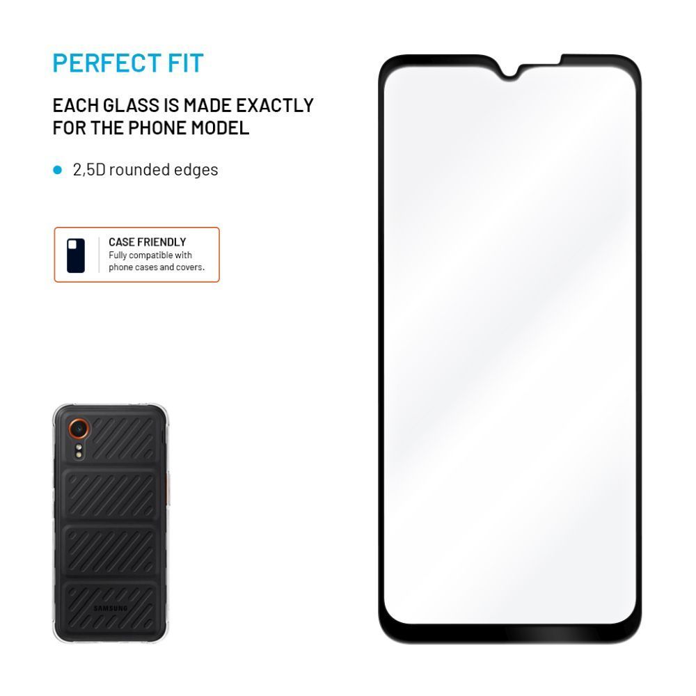 FIXED teljes képernyőt védő edzett üveg Samsung Galaxy Xcover 7 Pro készülékhez, fekete FIXED teljes képernyőt védő edzett üveg Samsung Galaxy Xcover 7 Pro készülékhez, fekete