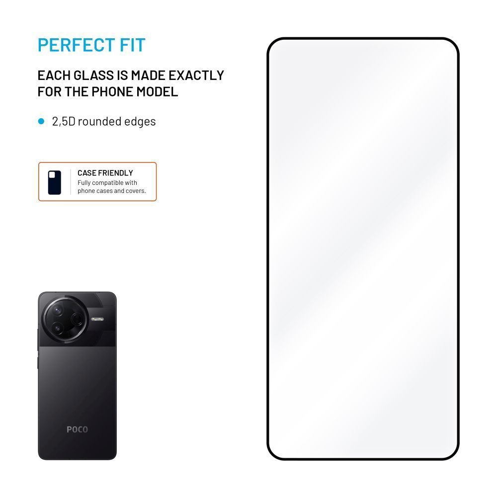 FIXED teljes képernyőt védő edzett üveg POCO F7 Pro készülékhez, fekete FIXED teljes képernyőt védő edzett üveg POCO F7 Pro készülékhez, fekete