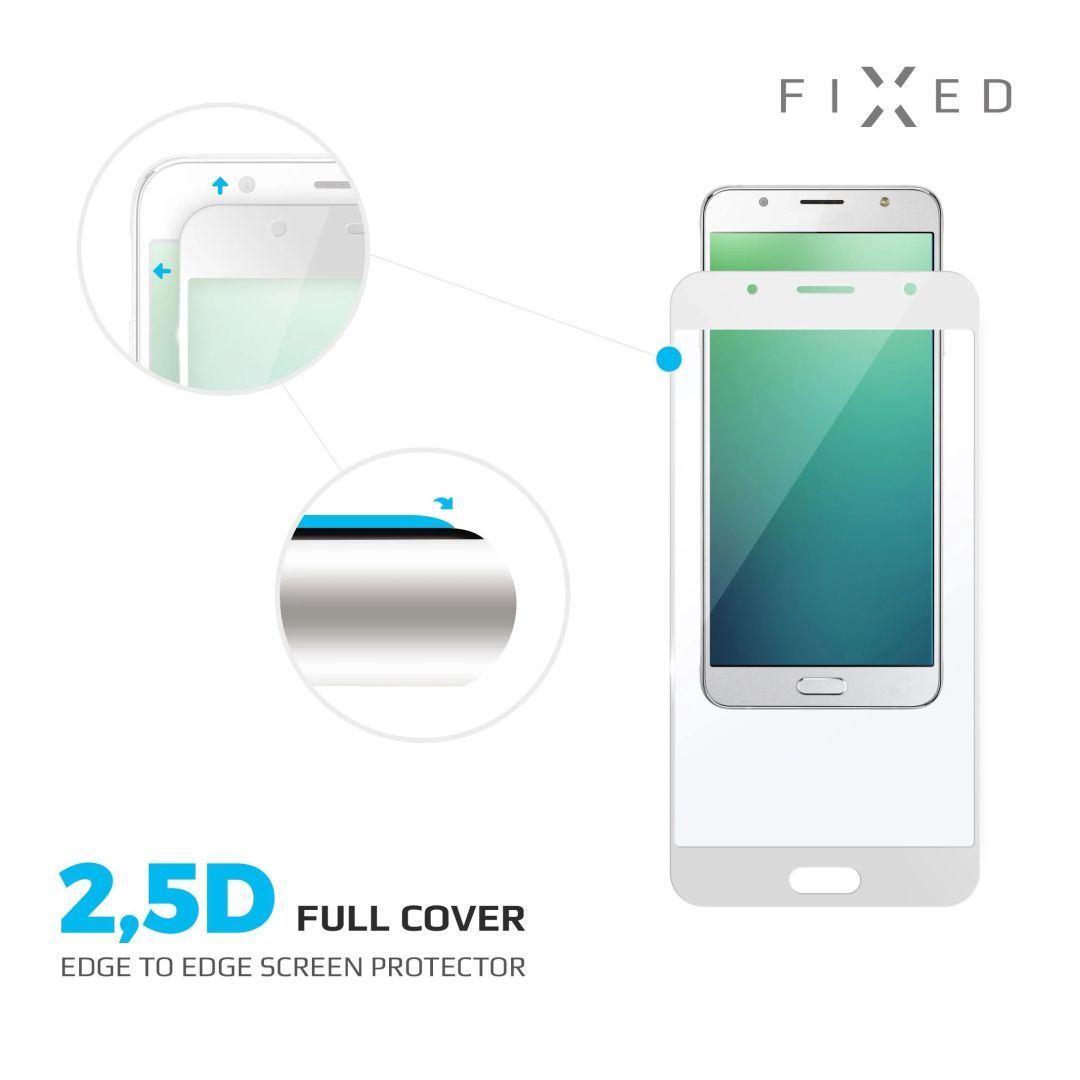 FIXED teljes képernyőt védő 2,5D edzett üveg Apple iPhone 7 Plus/8 Plus készülékhez, fehér