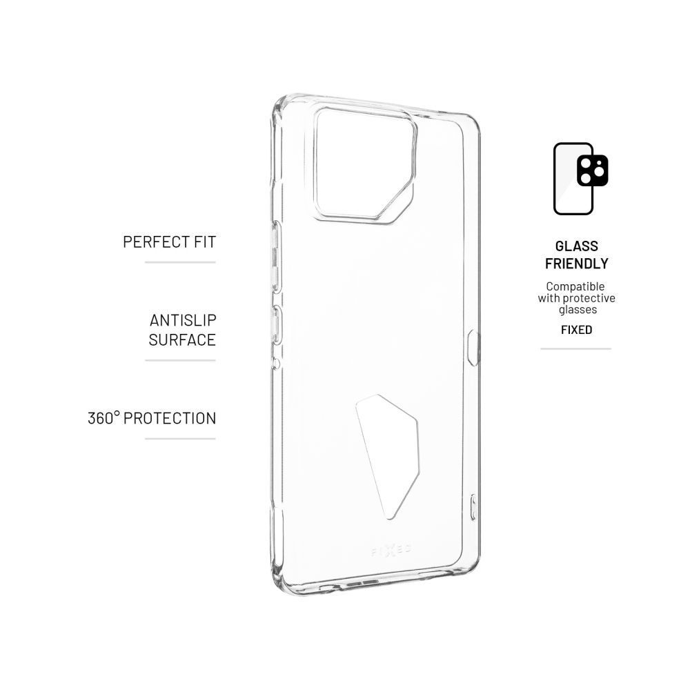 FIXED TPU telefontok Asus ROG Phone 8 telefonhoz, átlátszó FIXED TPU telefontok Asus ROG Phone 8 telefonhoz, átlátszó