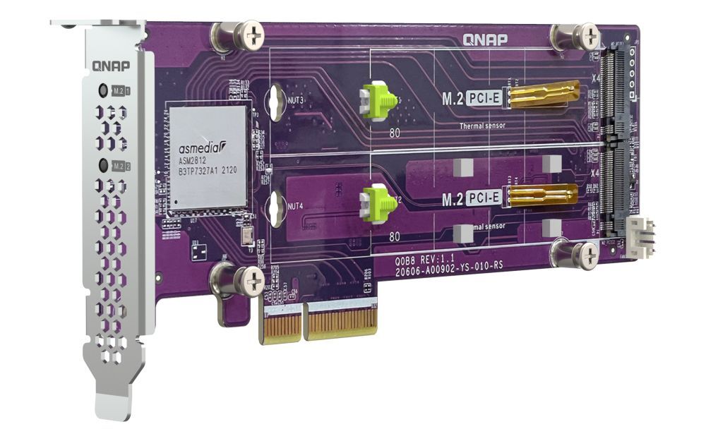 QNAP QM2-2P-344A Dual M.2 22110/2280 PCIe NVMe SSD Expansion Card QNAP QM2-2P-344A Dual M.2 22110/2280 PCIe NVMe SSD Expansion Card