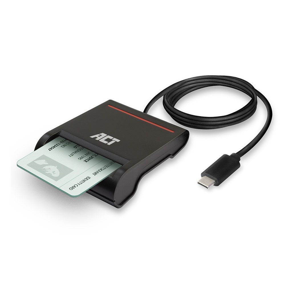 ACT AC6020 External USB-C Smartcard eID Card Reader Black ACT AC6020 External USB-C Smartcard eID Card Reader Black