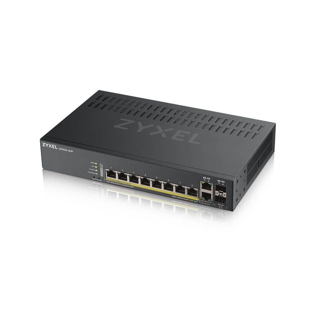 ZyXEL GS1920-8HPV2 8-port GbE Smart Managed PoE Switch ZyXEL GS1920-8HPV2 8-port GbE Smart Managed PoE Switch