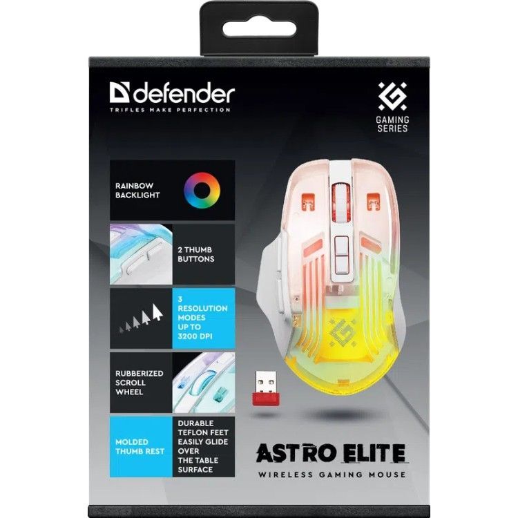 Defender Astro Elite GM-056 Wireless Gaming Mouse White Defender Astro Elite GM-056 Wireless Gaming Mouse White