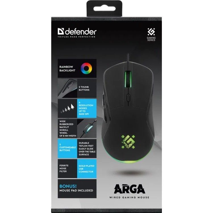 Defender Arga GM-049 Gaming Mouse Black
