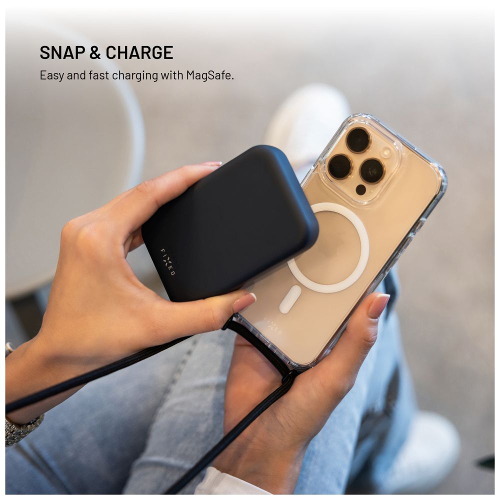 FIXED Nyakbaakasztható MagPure tok Apple iPhone 17 Pro Max telefonhoz, fekete FIXED Nyakbaakasztható MagPure tok Apple iPhone 17 Pro Max telefonhoz, fekete